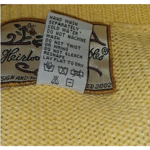 Vintage Heirloom Collectibles Butter Yellow Cardigan Fourth of July Women's XL - Picture 6 of 6